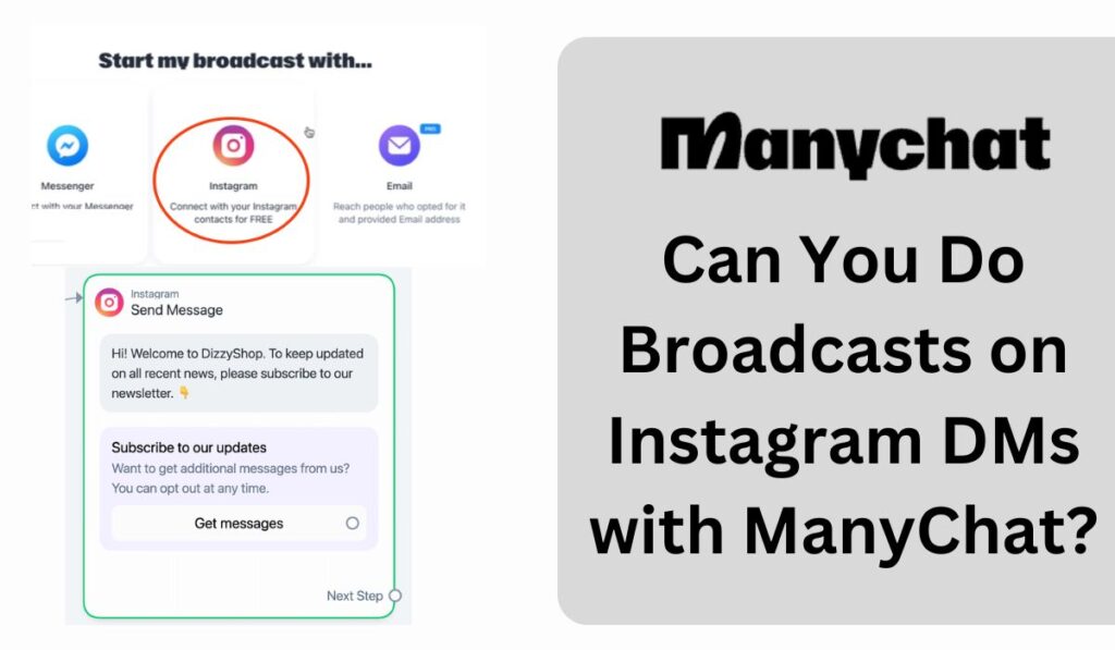 can you do broadcasts on instagram dm's manychat​