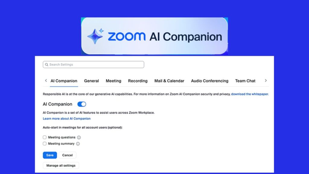 how to turn off zoom ai companion